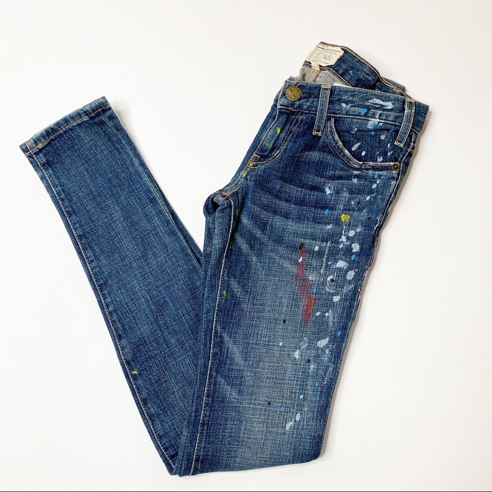 Current/Elliott The Skinny Paint Splatter Jeans